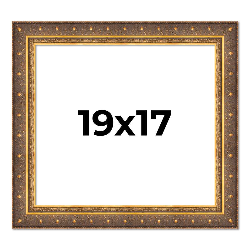 19x17 Frame Vintage Gold Solid Wood Picture Frame | 2.5 Inch Moulding