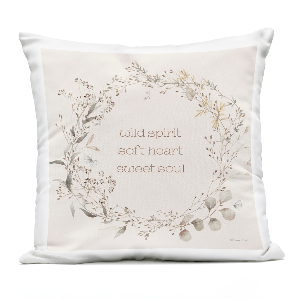 Stupell Wild Spirit Soft Heart Sweet Soul Printed Outdoor Throw Pillow Design by Sara Baker