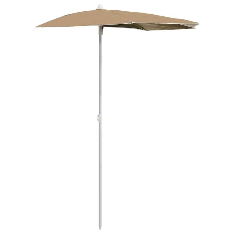 70.9"x35.4" Garden Half Parasol with Pole 8 Colors