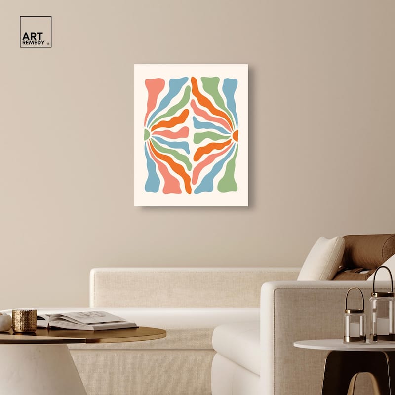 Abstract Floral Streamers Canvas by Art Remedy, Gallery Wrapped