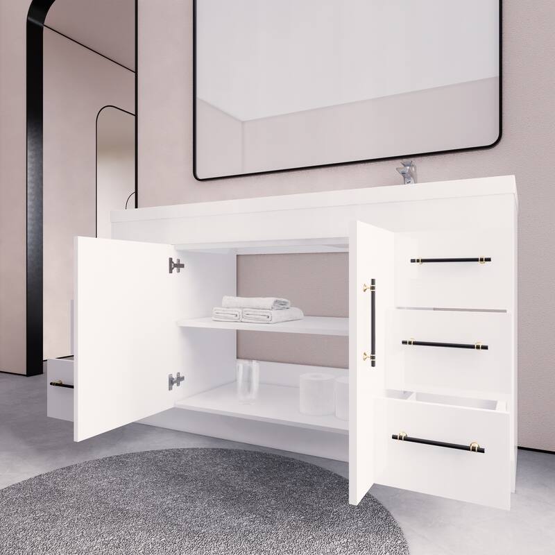 Eliza 60'' Freestanding Vanity Single Sink on the Right