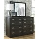 preview thumbnail 2 of 1, Signature Design By Ashley Hyndell Brown Wood Dresser and Mirror