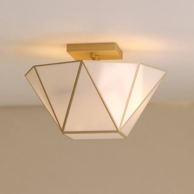 Vaxcel Lighting C0331 Burnett 2 Light 14" Wide Semi-Flush Bowl Ceiling