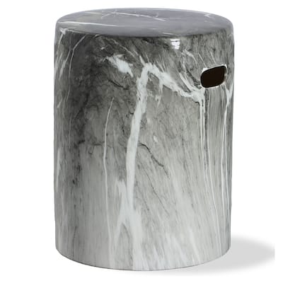 Marvel Ceramic Outdoor Garden Stool - 17" - Black and White