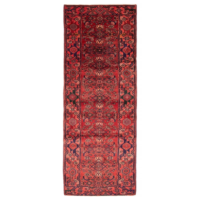 ECARPETGALLERY Hand-knotted Andelz Red Wool Rug - 3'7 x 9'10 - Red - 3'7 x 9'10