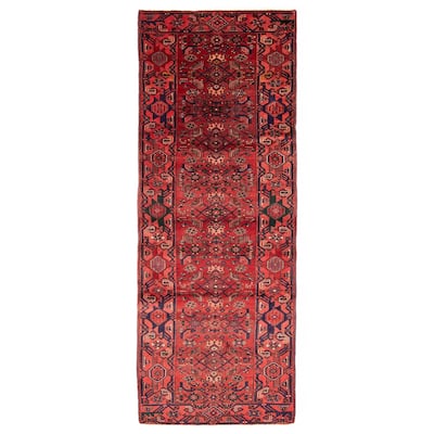 ECARPETGALLERY Hand-knotted Andelz Red Wool Rug - 3'7 x 9'10
