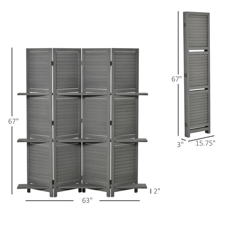 Freestanding Paulownia Wood Privacy Screen Panel