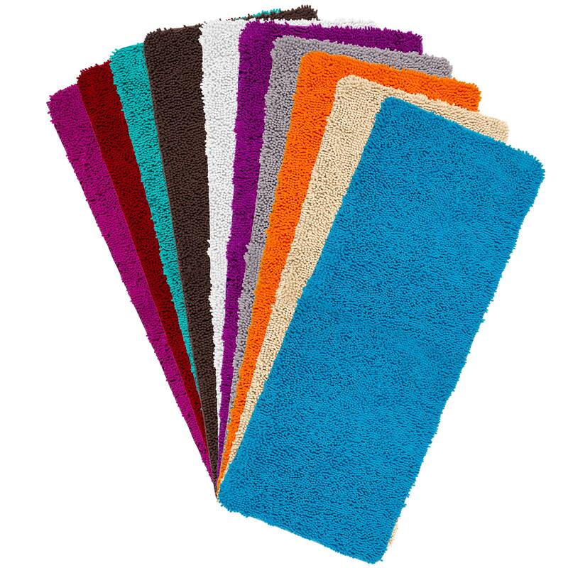 Bath Mat - 58x24-Inch Bathroom Runner with Non-Slip Backing by Lavish Home (Gray)