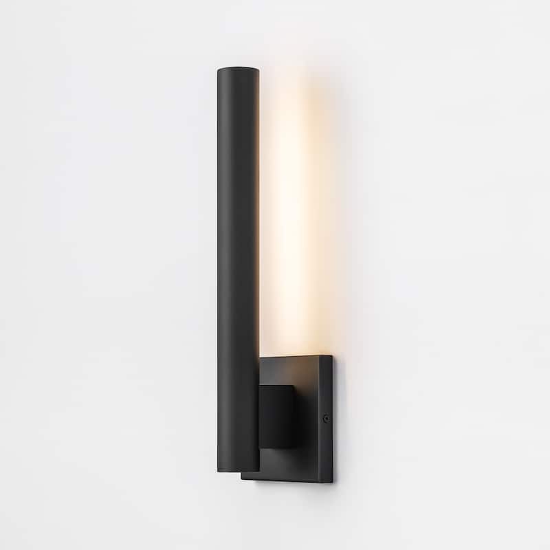 Modern Black Metal Linear Wall Light Integrated LED 3000K IP54 Waterproof Outdoor Wall Sconce