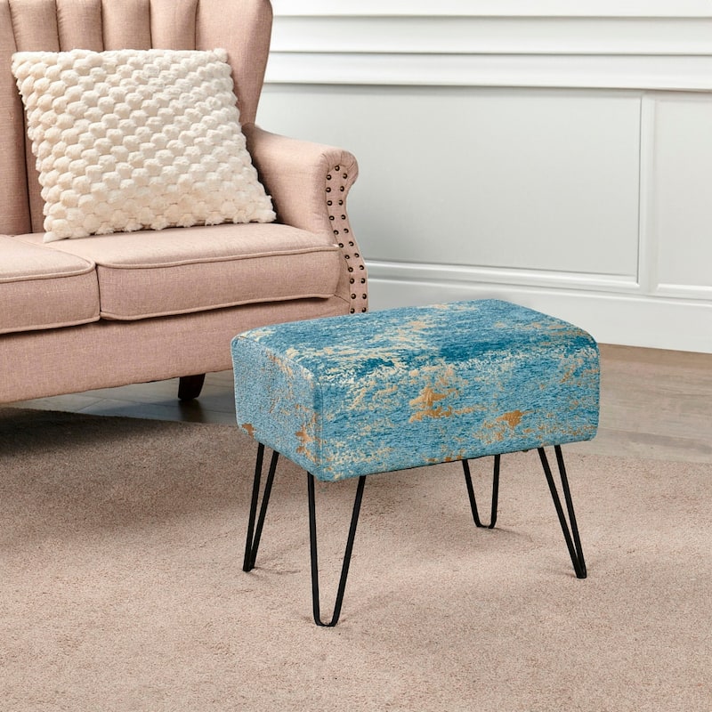 Jacquard Chenille Ottoman