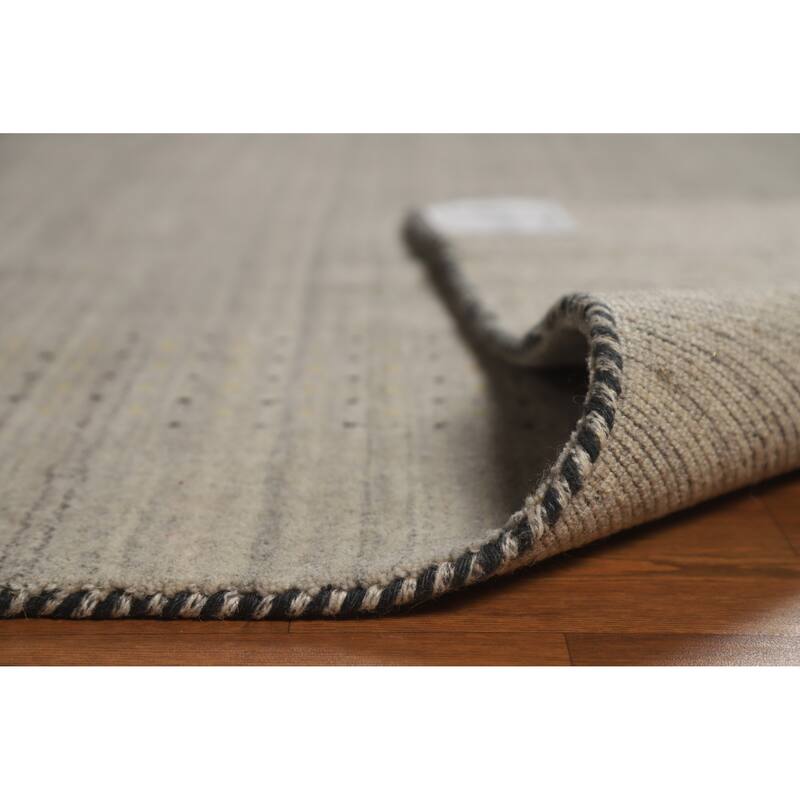 Hand Knotted Oriental 100% Wool Carpet Tribal Tribal Greys & Charcoal Gabbeh Area Rug - 9' 9'' X 8' 0''
