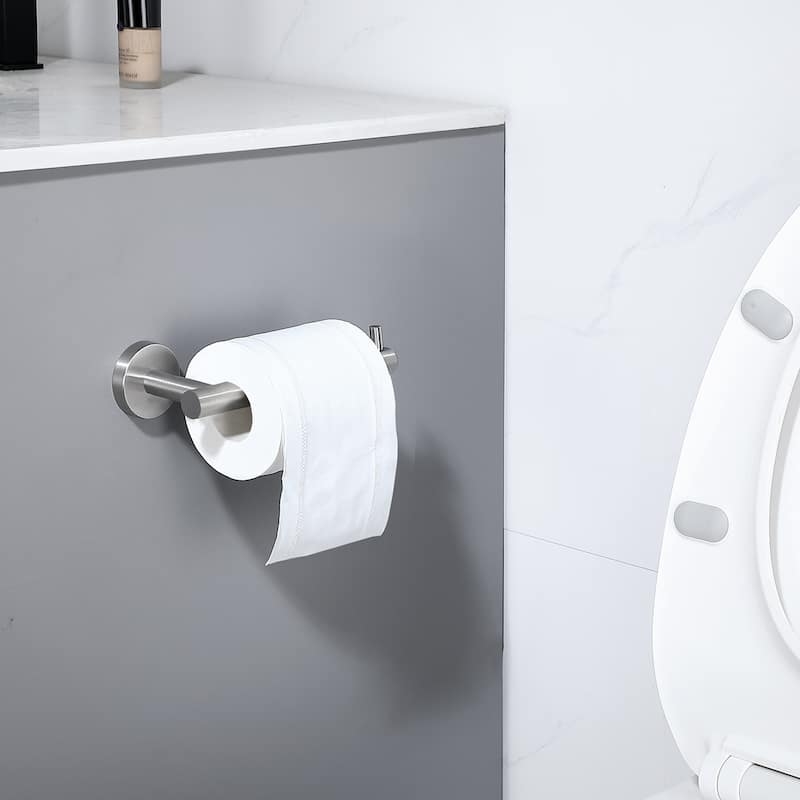Wall-Mount Toilet Paper Holder Non-Slip Tissue Paper Holder(2 pieces) - Satin Nickel