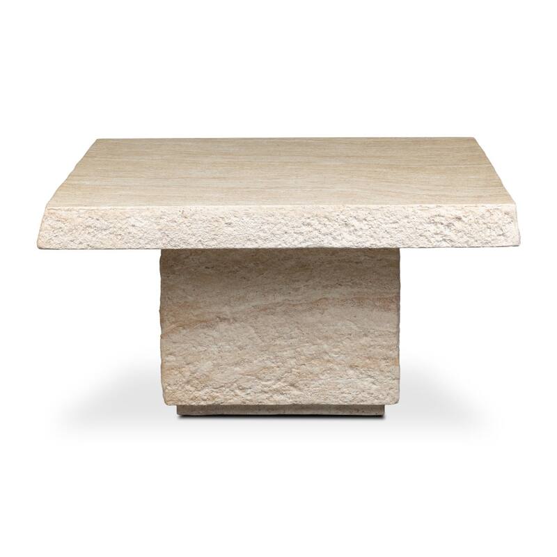 Stilo Slab Top Concrete Coffee Table with Marble and Stone Finish