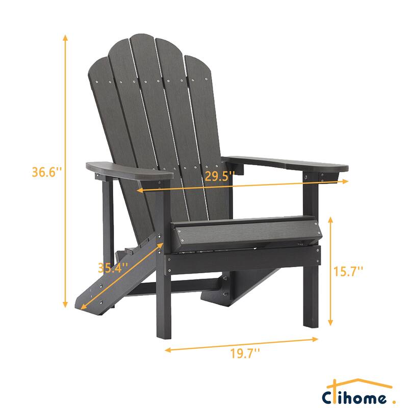Clihome Outdoor Patio Slat HIPS Adirondack Chair