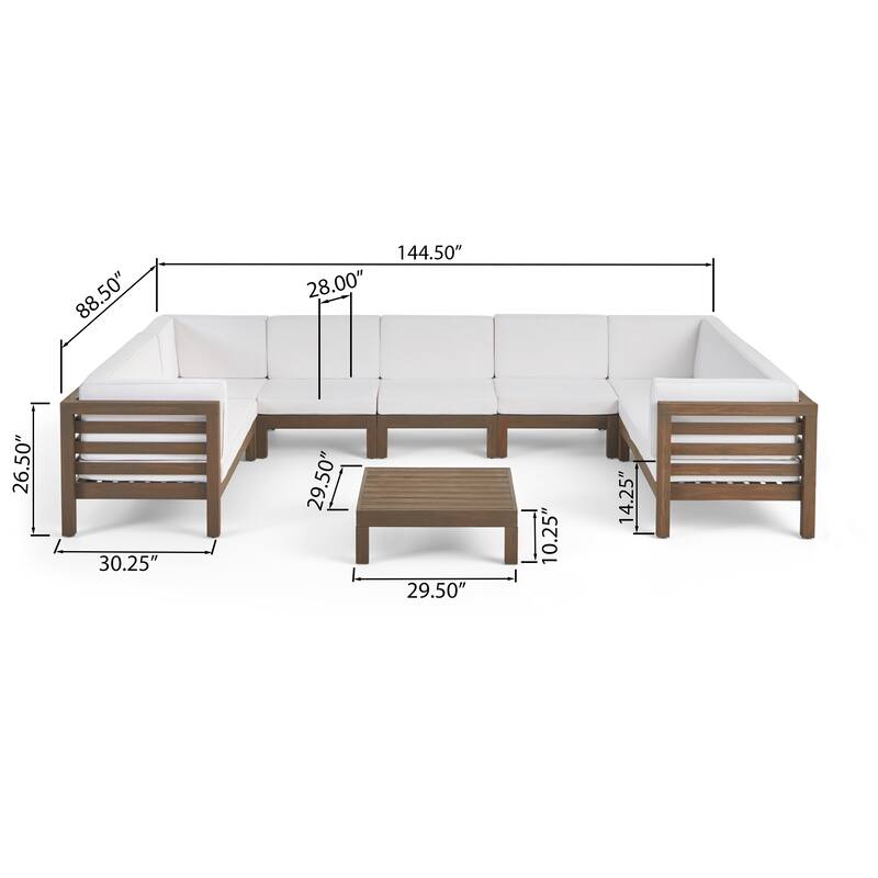 Oana Outdoor Acacia Sectional Sofa Set by Christopher Knight Home