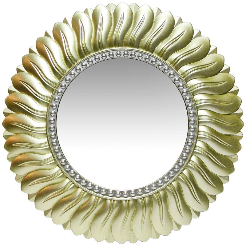 Marseille 22 inch Decorative Round Traditional Wall Mirror - Gold - 21.5 x 2 x 21.5