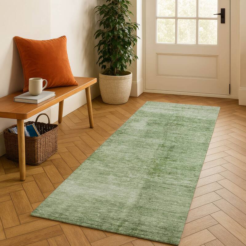 Premium Washable Super Soft Solid Ombre Mayfield Rug - Aloe - 2'3" x 7'6"