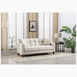Loveseats Living Room Leisure Sofa bed in Linen with Solid Wood Leg ...