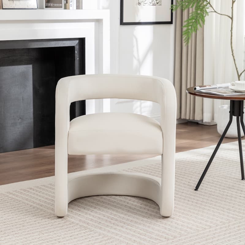 SEYNAR Modern Velvet E-Shaped Open Back Dining chair Set of 4