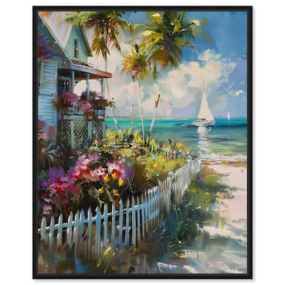 Art Remedy Local Beach House Framed Colorful Coastal 1 Piece Canvas Wall Art