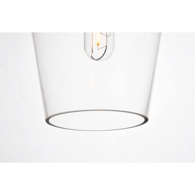 Placido Collection Pendant D5.9 H14.2 Lt:1 Black and Clear Finish