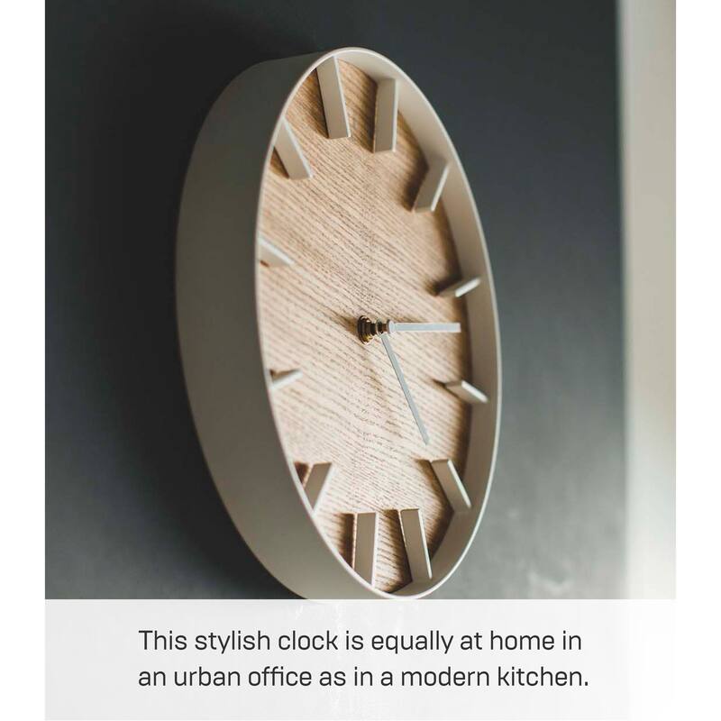 Yamazaki Home Wall Clock, Steel & Wood - L 1.65 x W 10.43 x H 10.43 inches