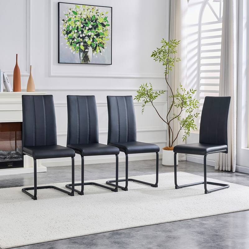 2-Pack PU Upholstered Dining Chairs - Modern Kitchen Side Chairs, Comfortable High-Back Seating for Dining Room