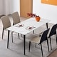 preview thumbnail 2 of 11, UNHO Modern Dining Table with Slate Stone Top and Metal Legs Rectangle - 47.2x27.5x30 inch