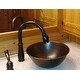 preview thumbnail 4 of 2, SimplyCopper 14" Round Hand Hammered Copper Vessel Bathroom Sink in Aged Copper - 14" X 5.5"