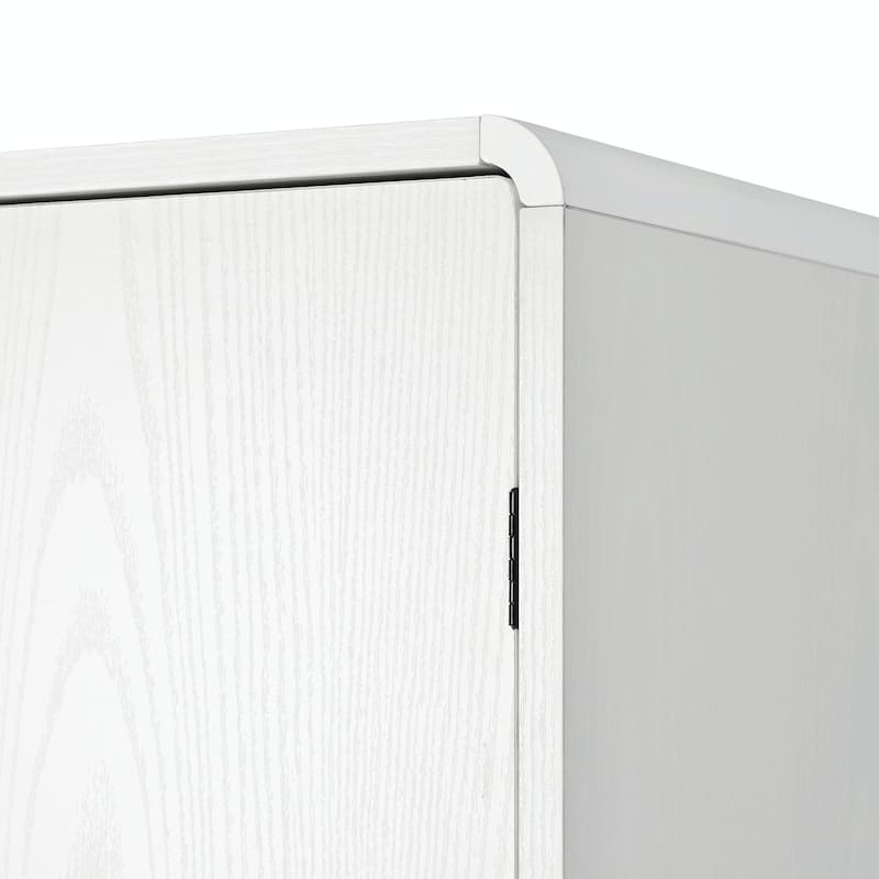 72" Tall Farmhouse Kitchen Pantry Cabinet, 8 Door Shelves, Curved Design Storage Cabinet with 3 Adjustable Shelves