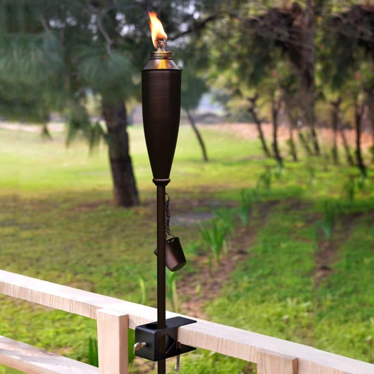 Deco Home Set of 4 Garden Tiki Torch Citronella Metal Outdoor Torch - 60inch