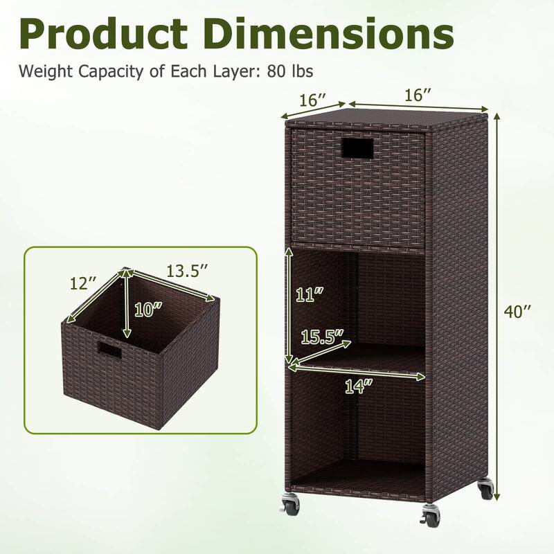 Costway Outdoor Storage Cabinet with Storage Shelves Drawer and - See Details