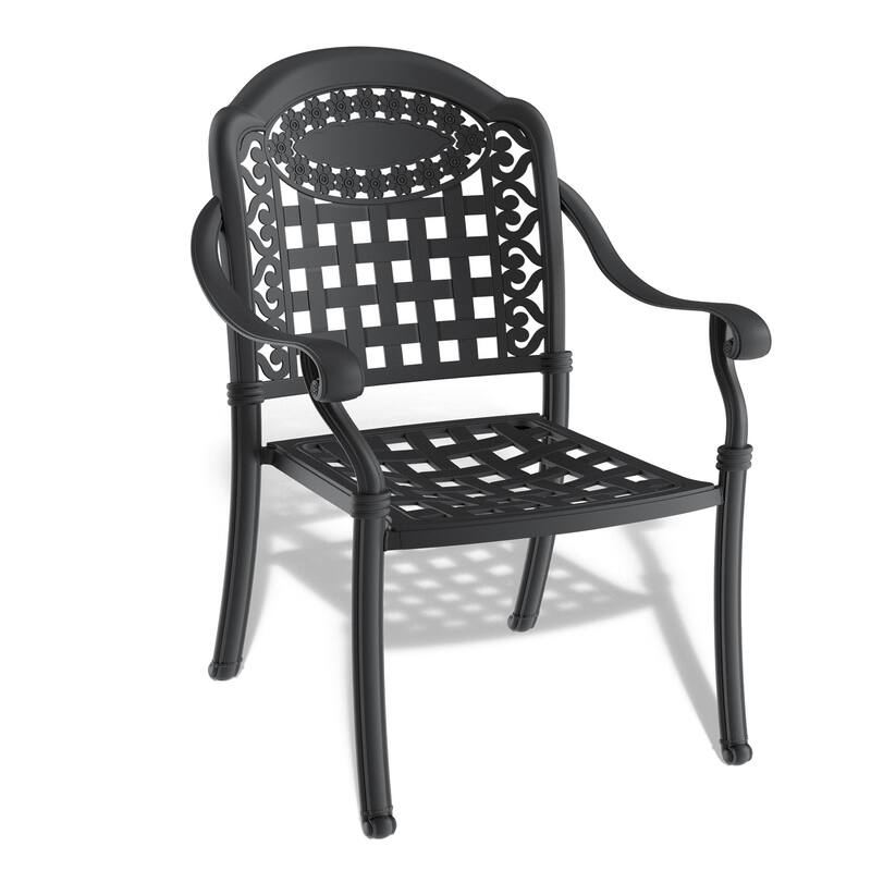 7 Pcs Outdoor Dining Set, Patio Aluminum Furniture Set with 2 Swivel Rocker Chairs, 4 Dining Chairs and Rectangular Table