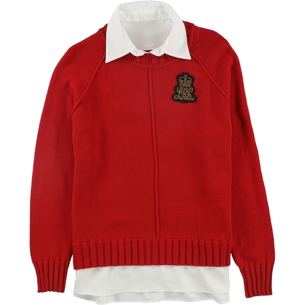 Ralph Lauren Womens Bullion-Patch Laye, Red, Large. Opens flyout.