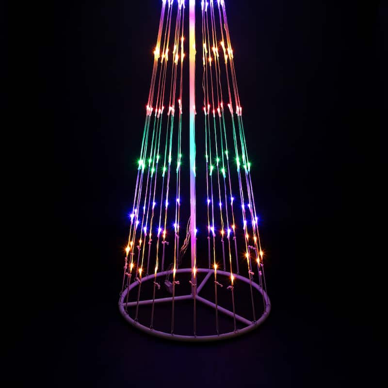 LED Lighted Show Cone Christmas Tree Outdoor Decoration 6' Multi-Color - White