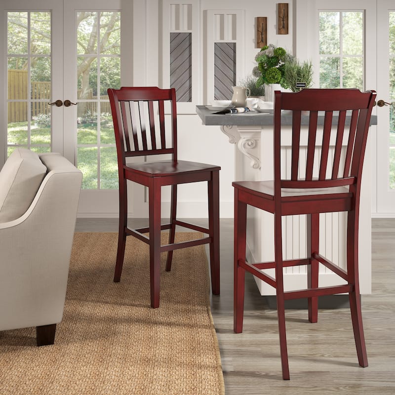 Ronda Slat Back Bar Height Chairs (Set of 2)