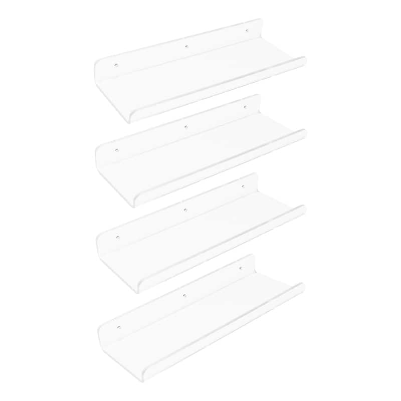 Acrylic Floating Shelves for Wall, Clear Acrylic Shelves for Bathroom Bedroom Living Room Wall Display Shelf Clear