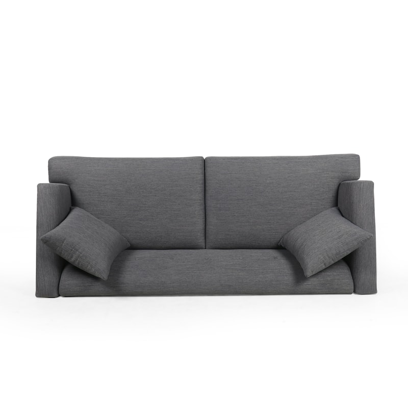 73.5" Loveseat, Family Room Fabric Sofa, Tufted Upholstered Arm Couch with Wood Legs for Living Room Bedroom