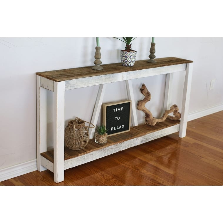 Natural A Frame End Table 22x14x26H