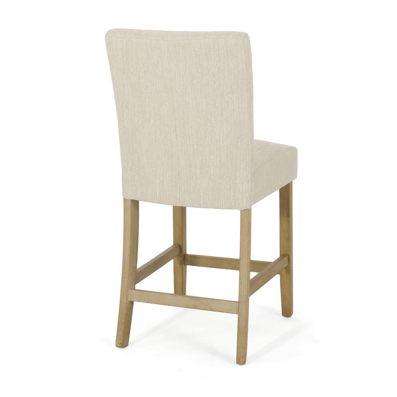 Contemporary Fabric Button Tufted 26 Inch Counter Stools, Set of 2