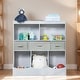 preview thumbnail 1 of 6, Kids Toy Storage Organizer Cabinet, Display Bookshelf with Drawers Grey