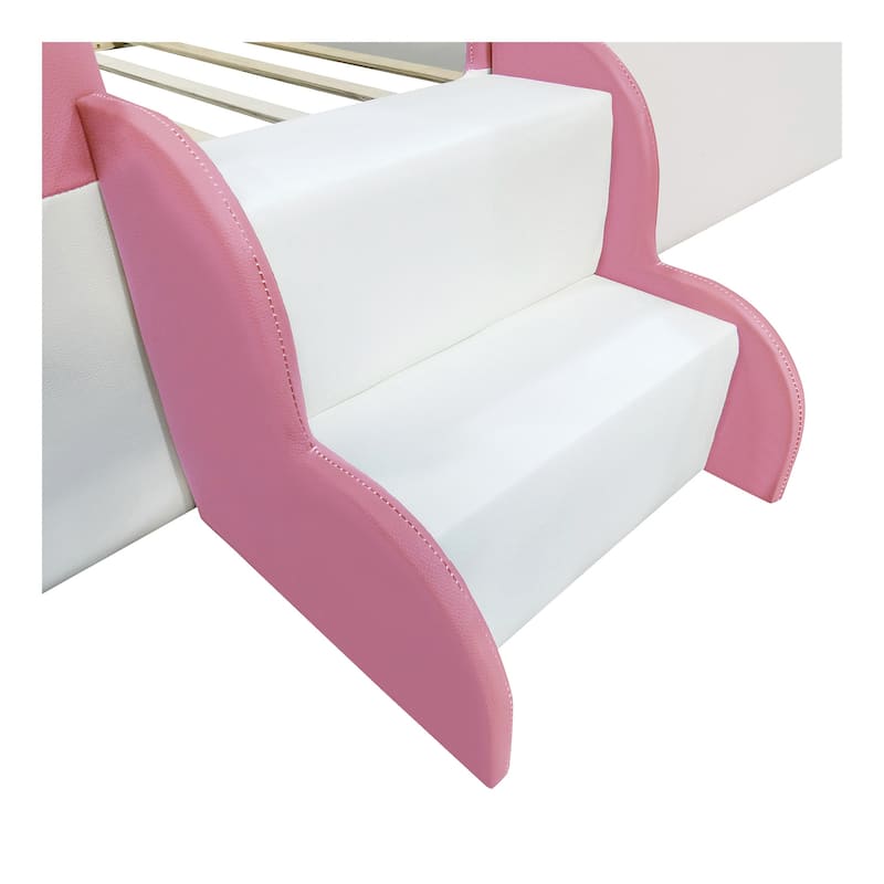 Upholstered Daybed with Fence and Stairs,A Fun and Comfortable Addition