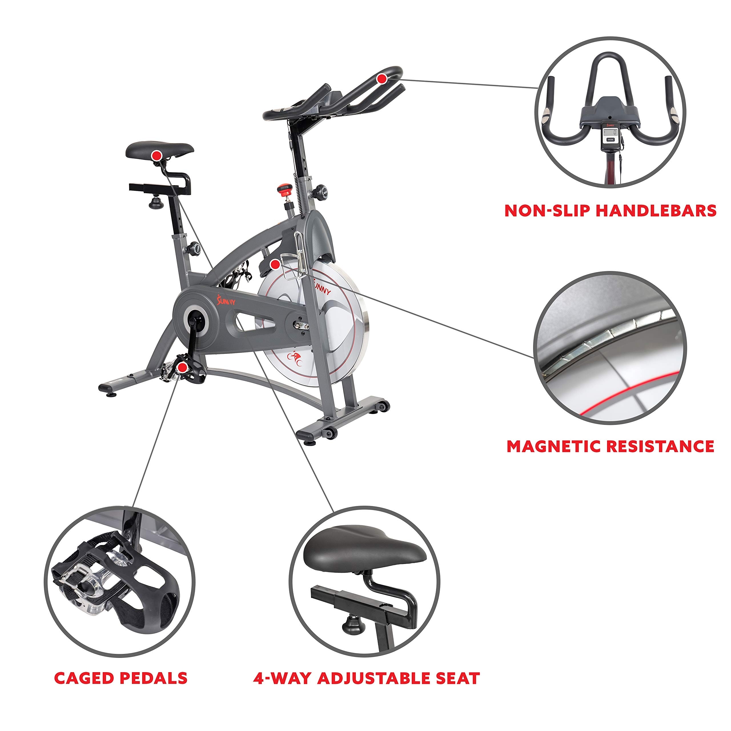 Indoor Cycling Exercise Bike with Magnetic Felt Resistance and Belt Chain Drive Optional Bluetooth Connectivity w SunnyFit App Bed Bath Beyond 40334460