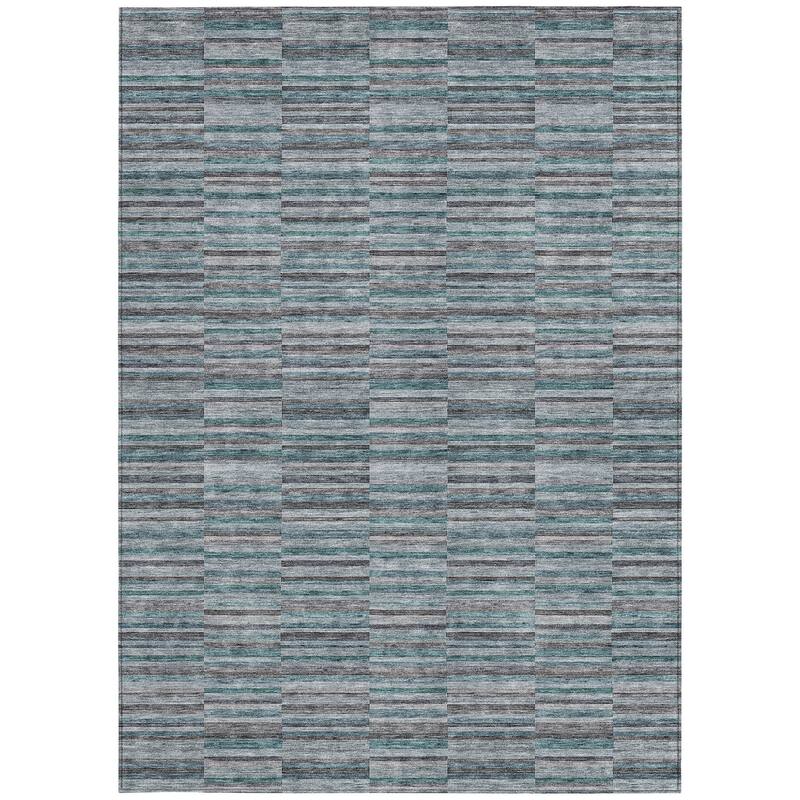 HomeRoots Striped Transitional Rectangle Outdoor Rug