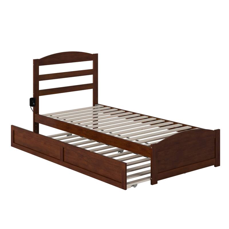Warren Solid Wood Platform Bed with Footboard and Twin XL Trundle