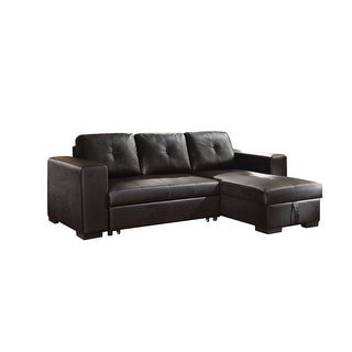Faux Leather Sectional Sofa with Storage in Black - Bed Bath & Beyond ...