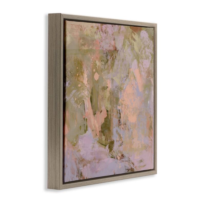 Stupell Earth Tones with Pink Framed Floater Canvas Wall Art Design By Hayley Michelle