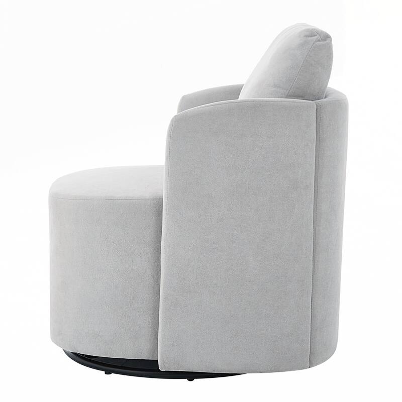 Upholstered Swivel Sofa Chair with Curved Desig
