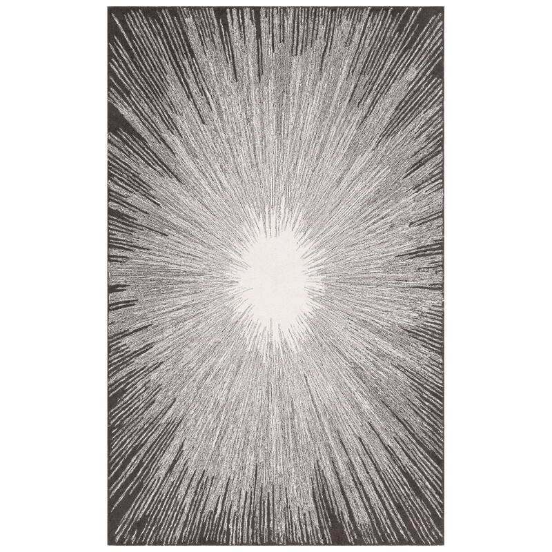 SAFAVIEH Handmade Abstract Lazzara Modern Wool Rug - 8' x 10' - Ivory/Charcoal