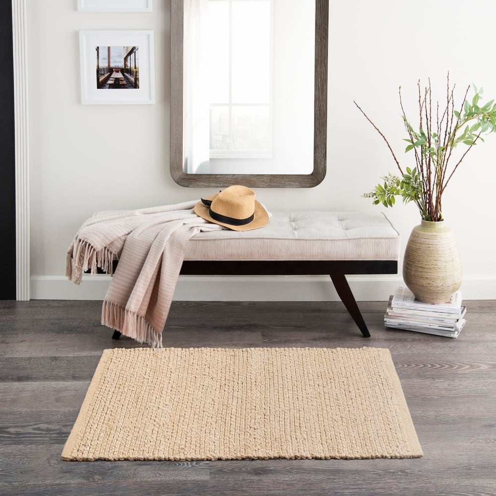 Nourison Natural Jute Indoor only Solid Area Rug